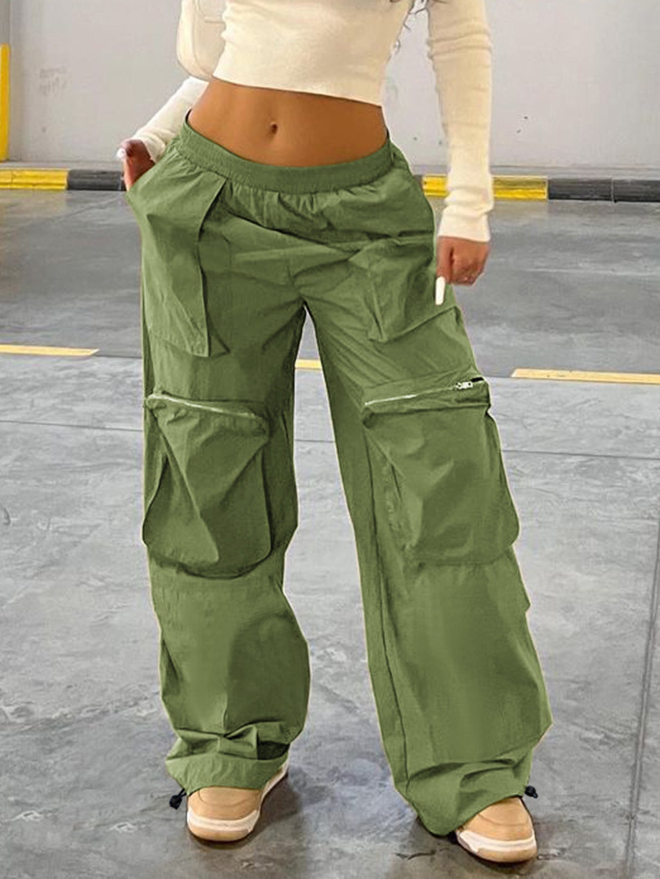 Loose Street Workwear Low Waist Trousers - Bellarte Enchanté Loose Street Workwear Low Waist Trousers
